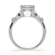 3.15 Carat VS1 D Lab Grown Diamond Pave Emerald Ring